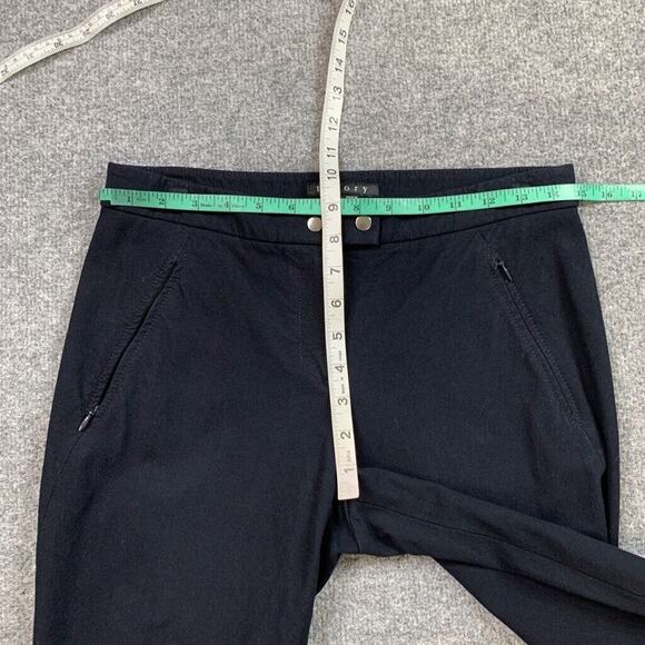 Theory Trousers Womens 4 Indigo Adalwen Jetty Slim Zip Pocket Flat Front Slacks - Picture 4 of 11